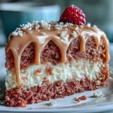 A festive Bridal Shower Rosé Velvet Cake, adorned with a sparkling gold cascade.