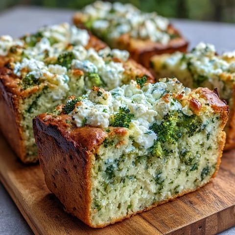Freshly baked Broccoli and Feta Loaf with golden crust, tender broccoli florets, and creamy feta cheese crumbles.