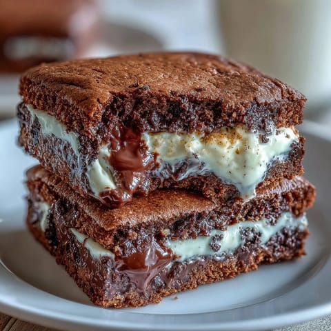 Cream cheese stuffed brownie mix cookies with a gooey chocolate center and creamy filling.  