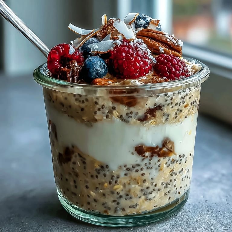 Strawberry and Chia Overnight Oats, a wholesome, no-cook breakfast featuring sweet fruit, protein-rich chia, and hearty oats for lasting energy.