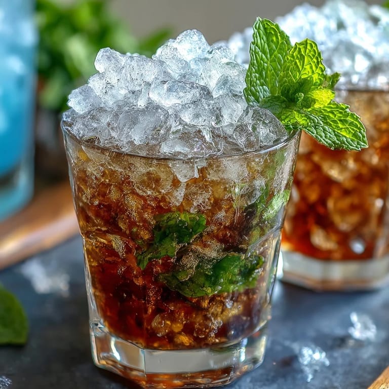 A cool Kentucky Derby Mint Julep Mocktail served in a classic julep cup, topped with fresh mint and ice.