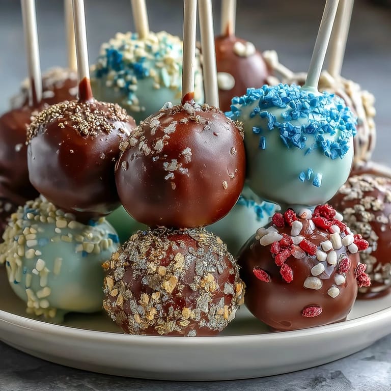 Hand-dipped graduation cake pops in your school's colors, finished with shimmering gold sprinkles for a celebratory touch.