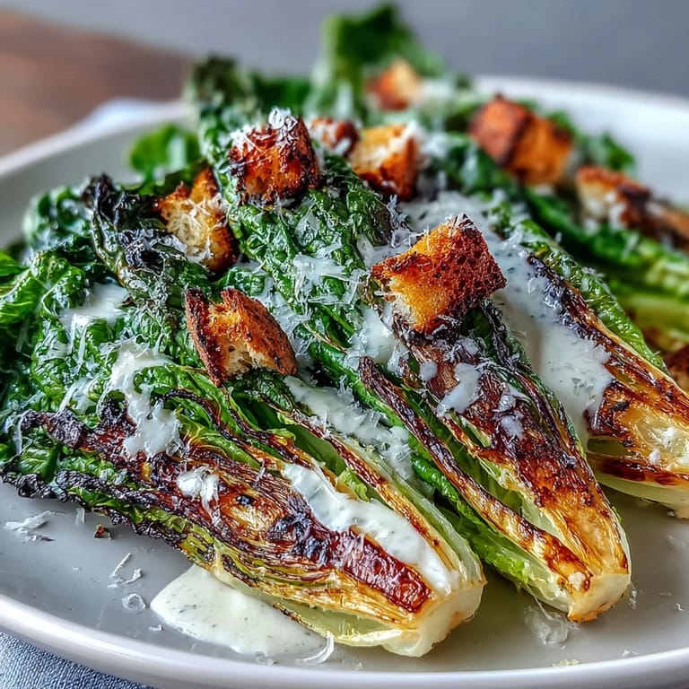 Impress guests with this easy grilled Caesar salad, warm and flavorful.
