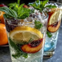 DIY Lemonade Bar with Flavor Syrups in a glass dispenser, surrounded by colorful homemade syrups and fresh garnishes for a festive party drink station.  